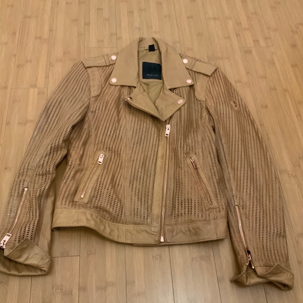 Mauritius Leather Jacket with Rose Gold Hardware